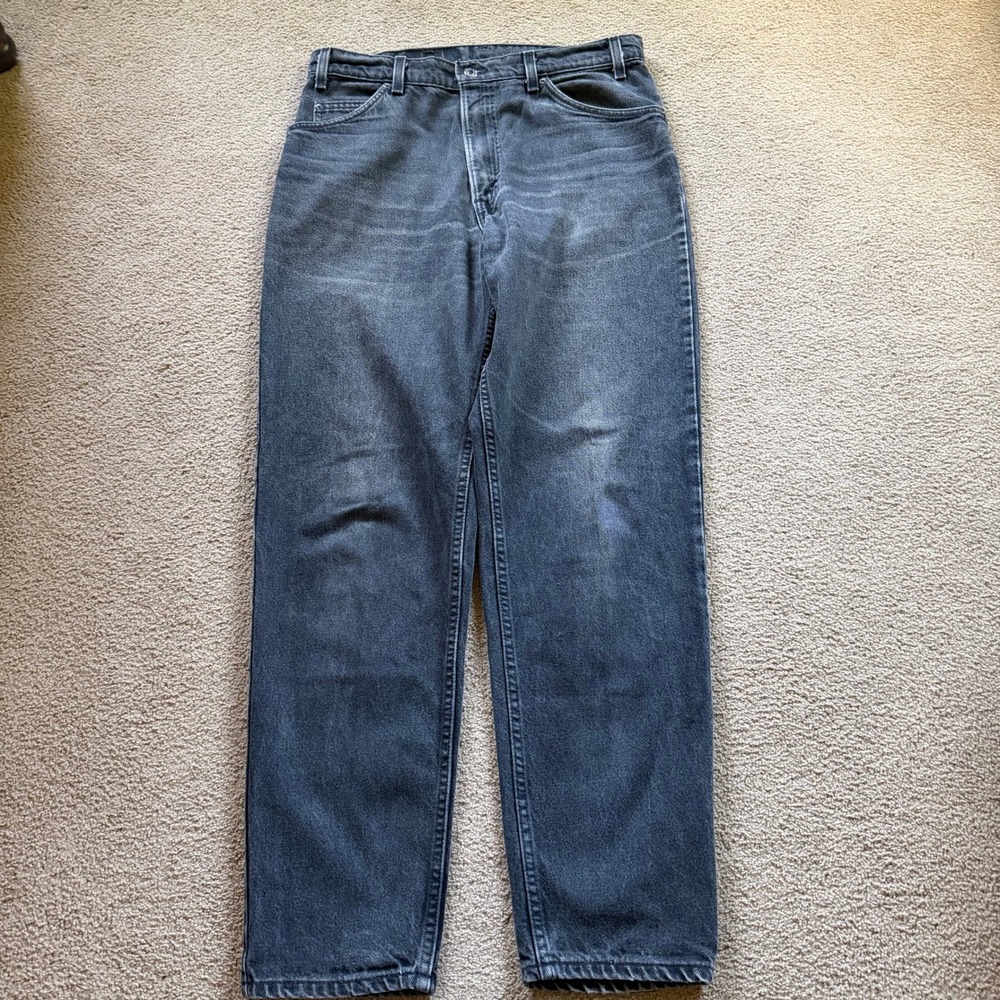 Vintage Levi's 550 Orange Tab Jeans Men's 34x32 Black Skater Faded Made in USA